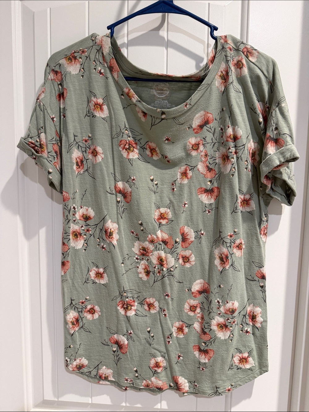Floral Short Sleeve Tee - Sage Green